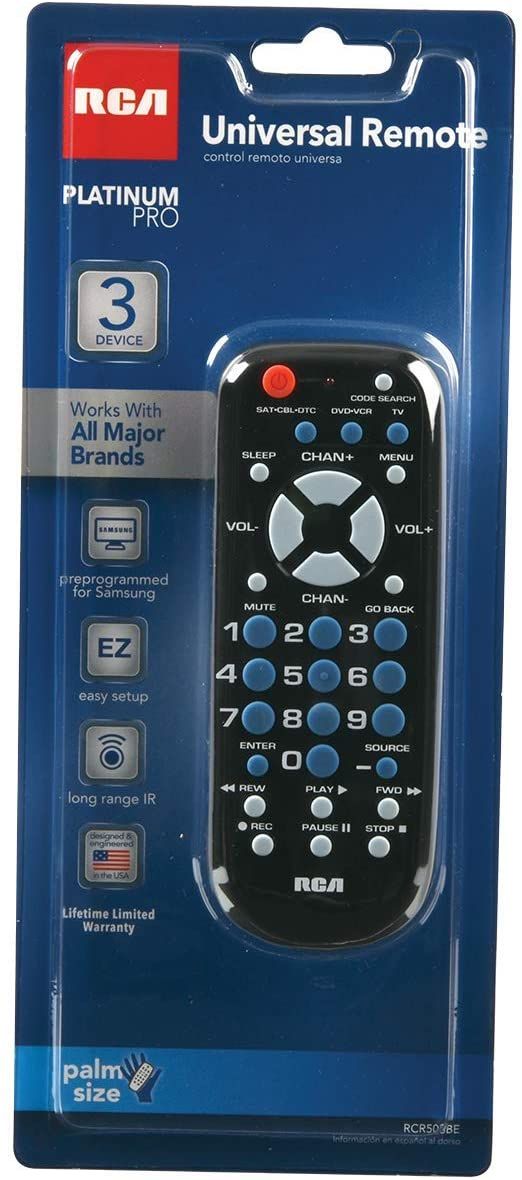 RCA RCR503BZ 3-Device Palm-Sized Universal Remote b