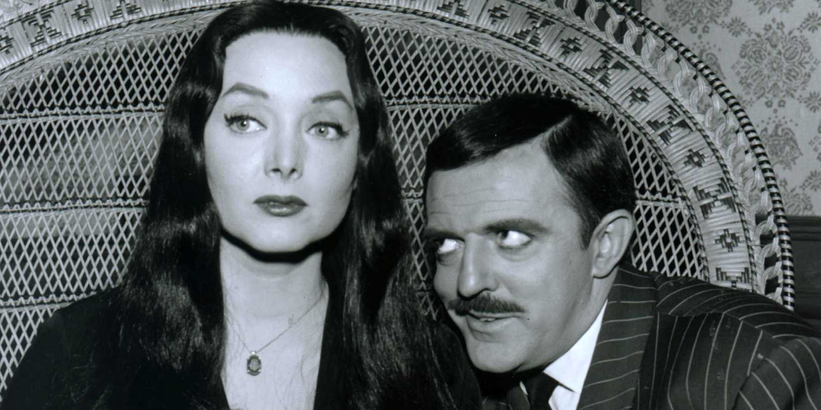 Gomez looking lovingly at Morticia in The Addams Family original show