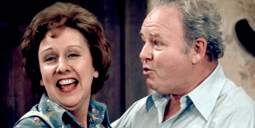 Edith and Archie having fun on the set