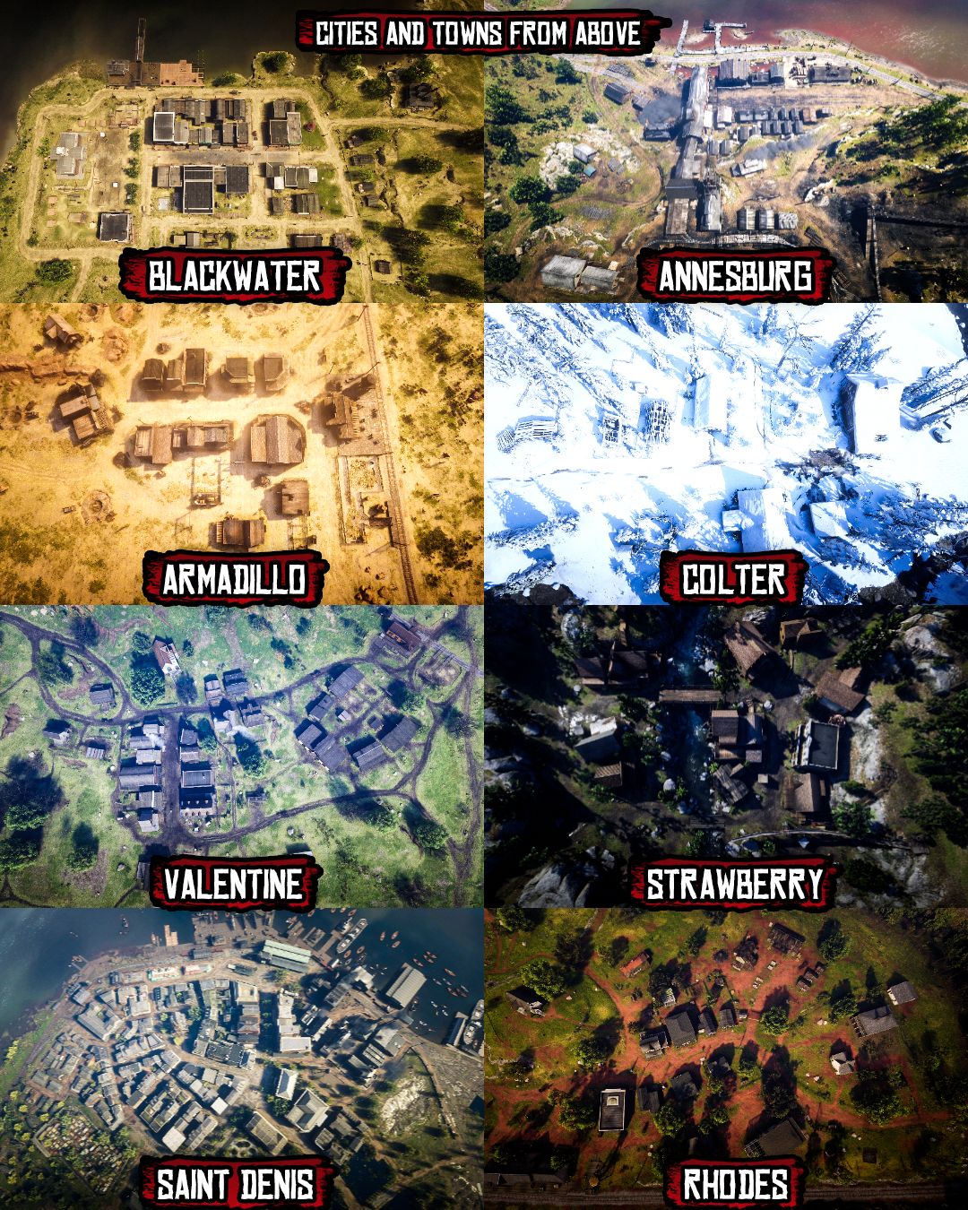 Red Dead Redemption 2 Locations Shown In Top Down View By Fan