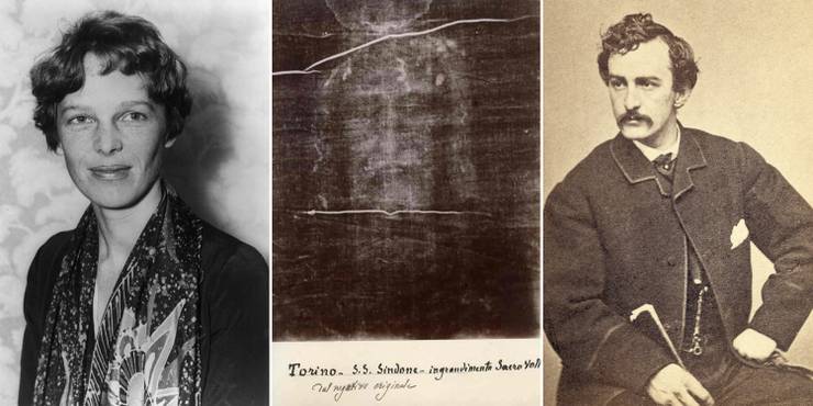 Misteri insoluti Leggende storiche Amelia Earheart Sindone of Turin John Wilkes Booth