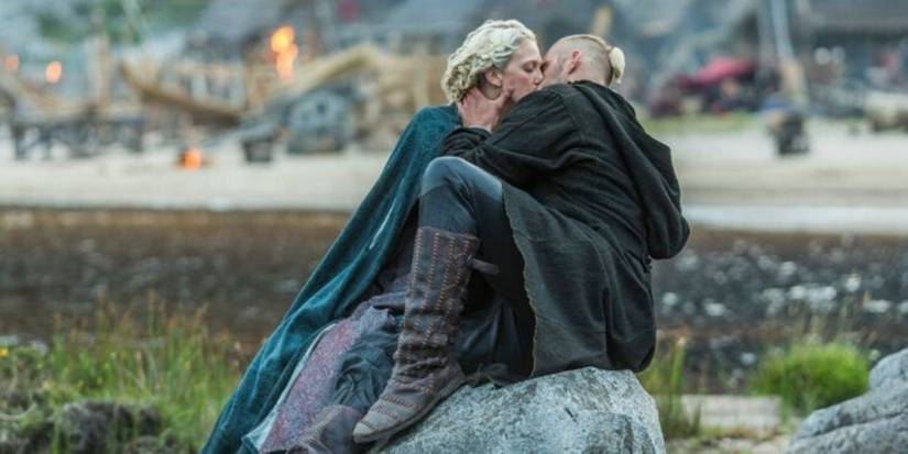 Bjorn and Torvi kissing