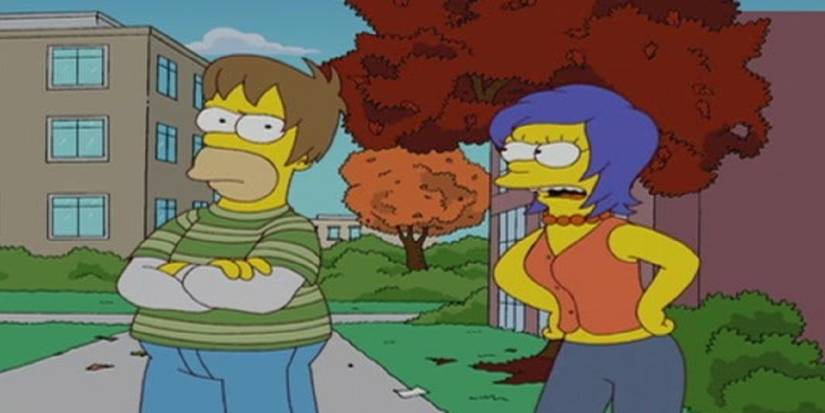 Homer and Marge in The Simpsons Season 19, Episode 11, “That '90s Show”