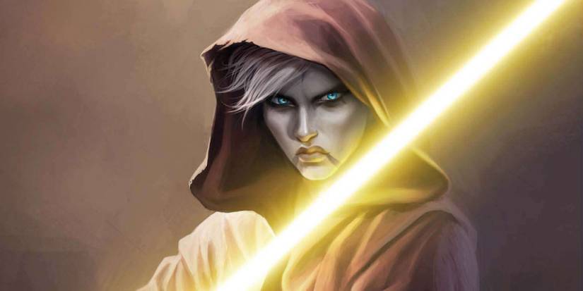 Asajj Ventrss wields a yellow lightsaber in Dark Disciple