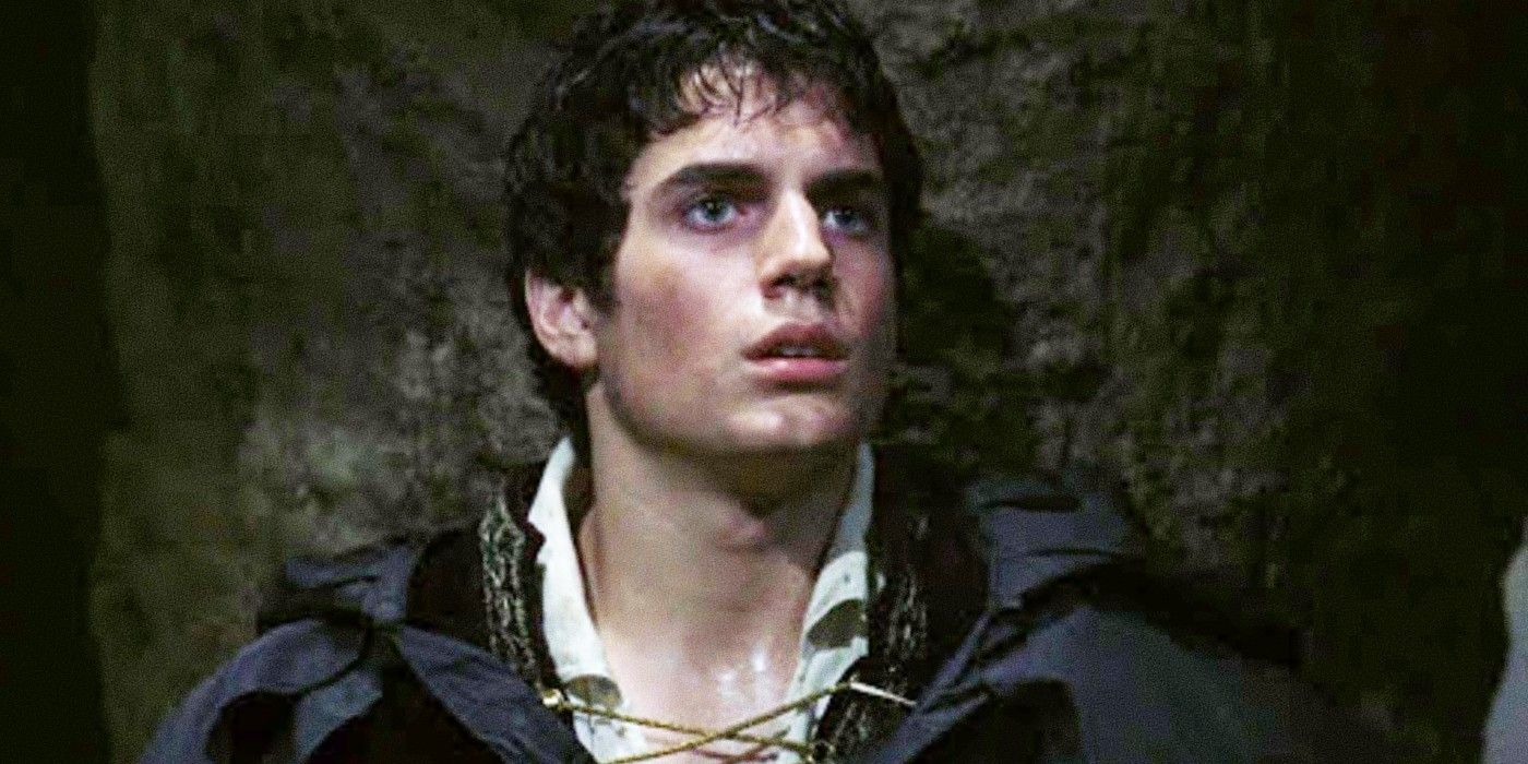 Henry Cavill In The Count of Monte Cristo looking upward