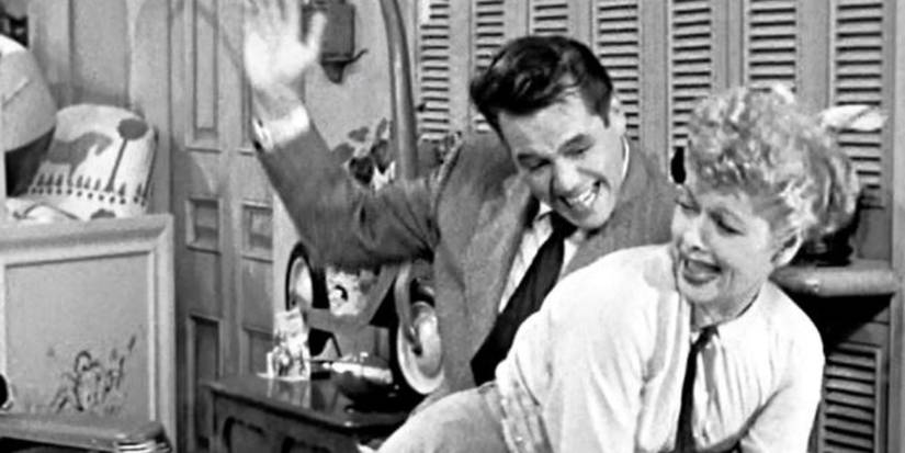 Ricky spanking Lucy in an episode of I Love Lucy.