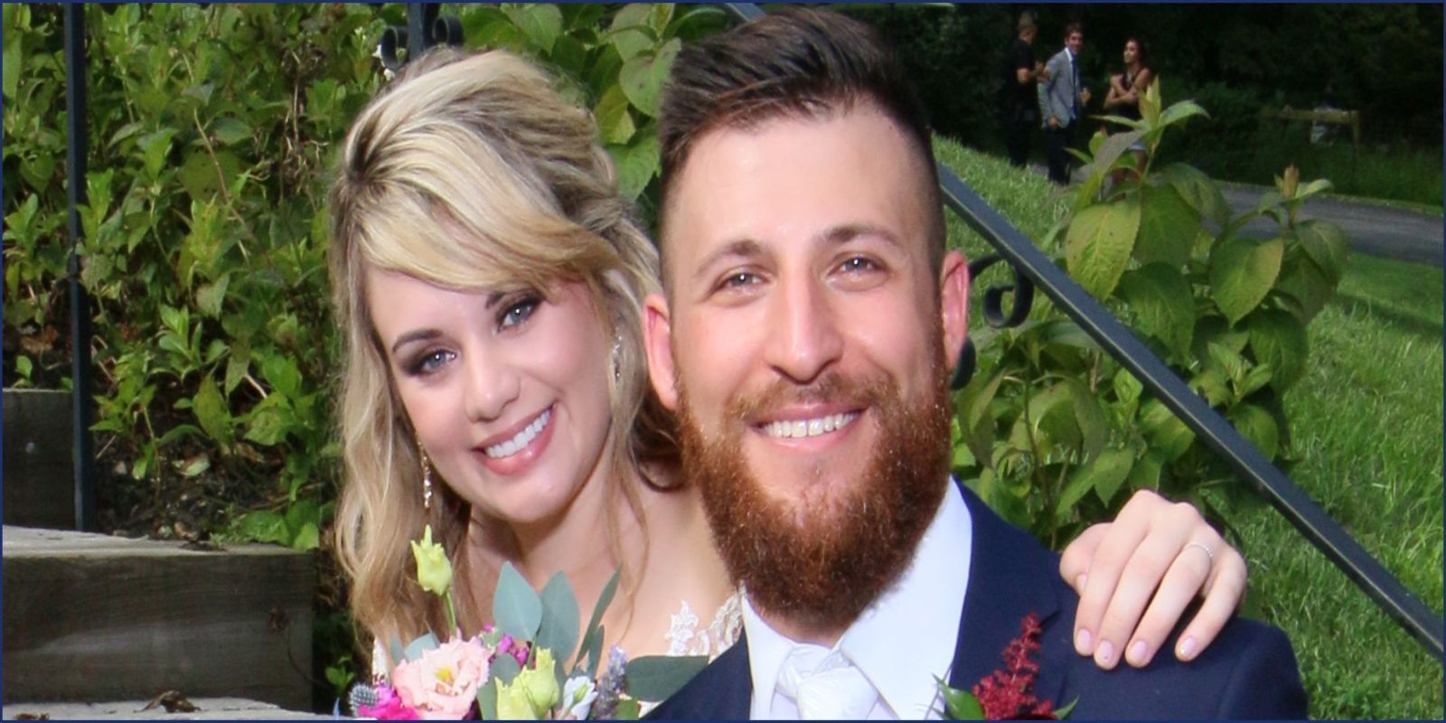 Married at First Sight season 8 luke cuccurullo kate sisk smiling outside