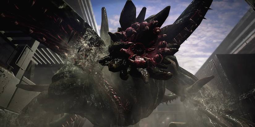 A monstrous Queen Leech opens its maw in Resident Evil 0