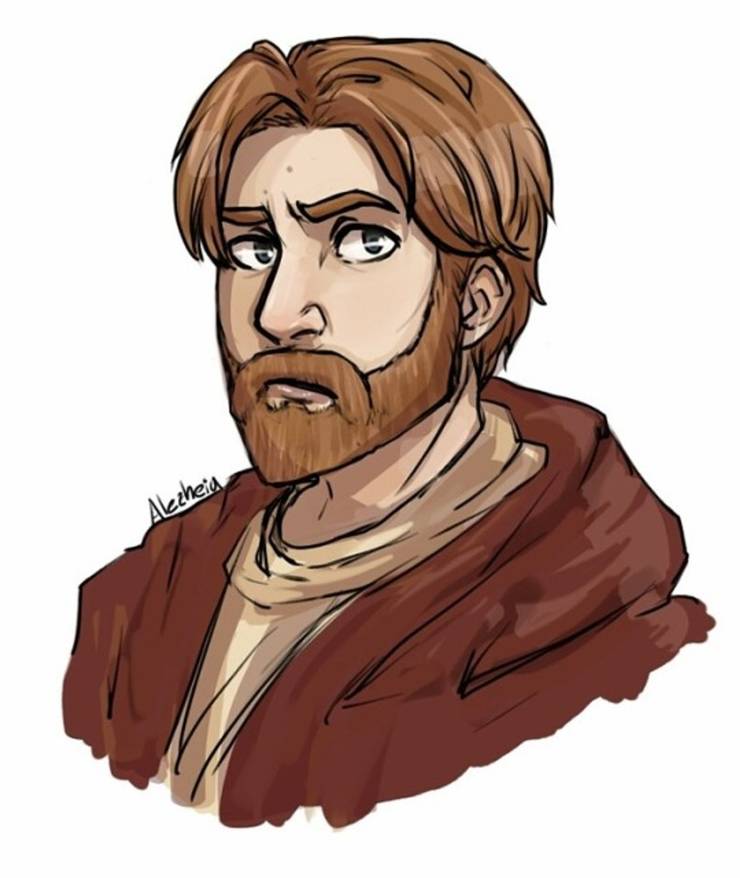 Obi Wan Kenobi Cartoon - He comes armed with his own light saber and he