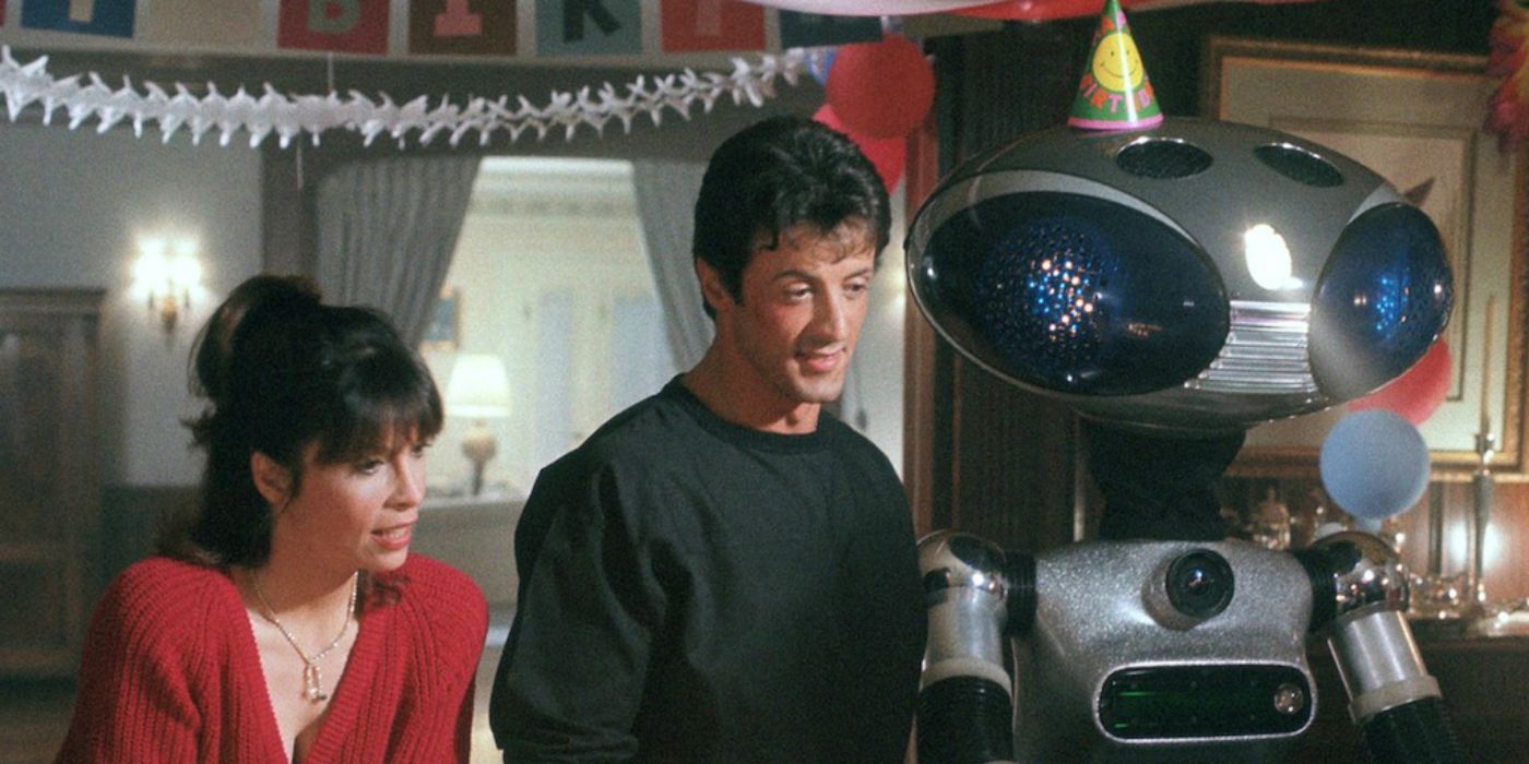 Sylvester Stallone in Rocky IV with Paulies Robot