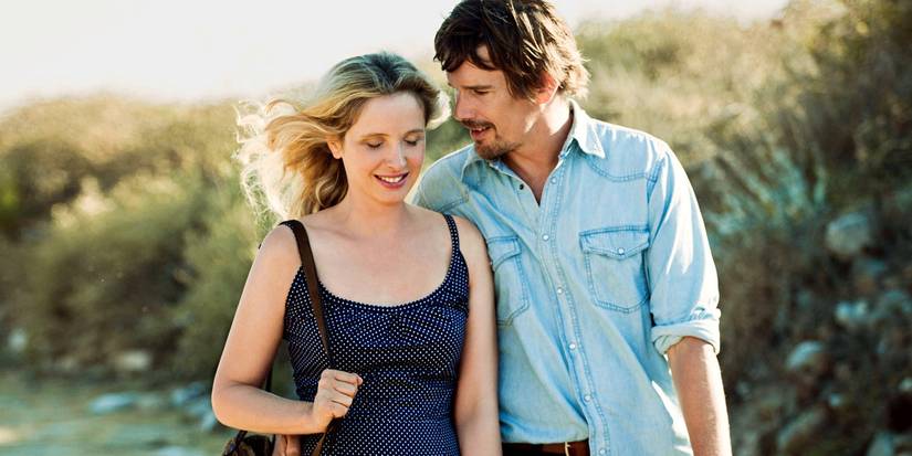 Celine and Jesse walk through a Greek village in Before Midnight