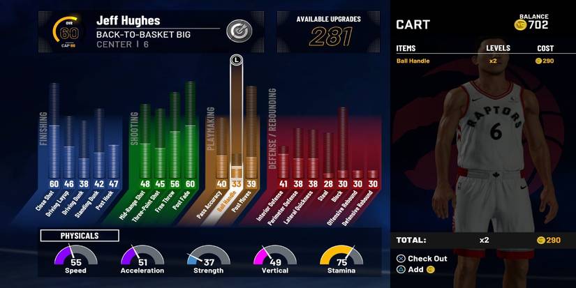 NBA How to upgrade player attributes, progression screem, VC