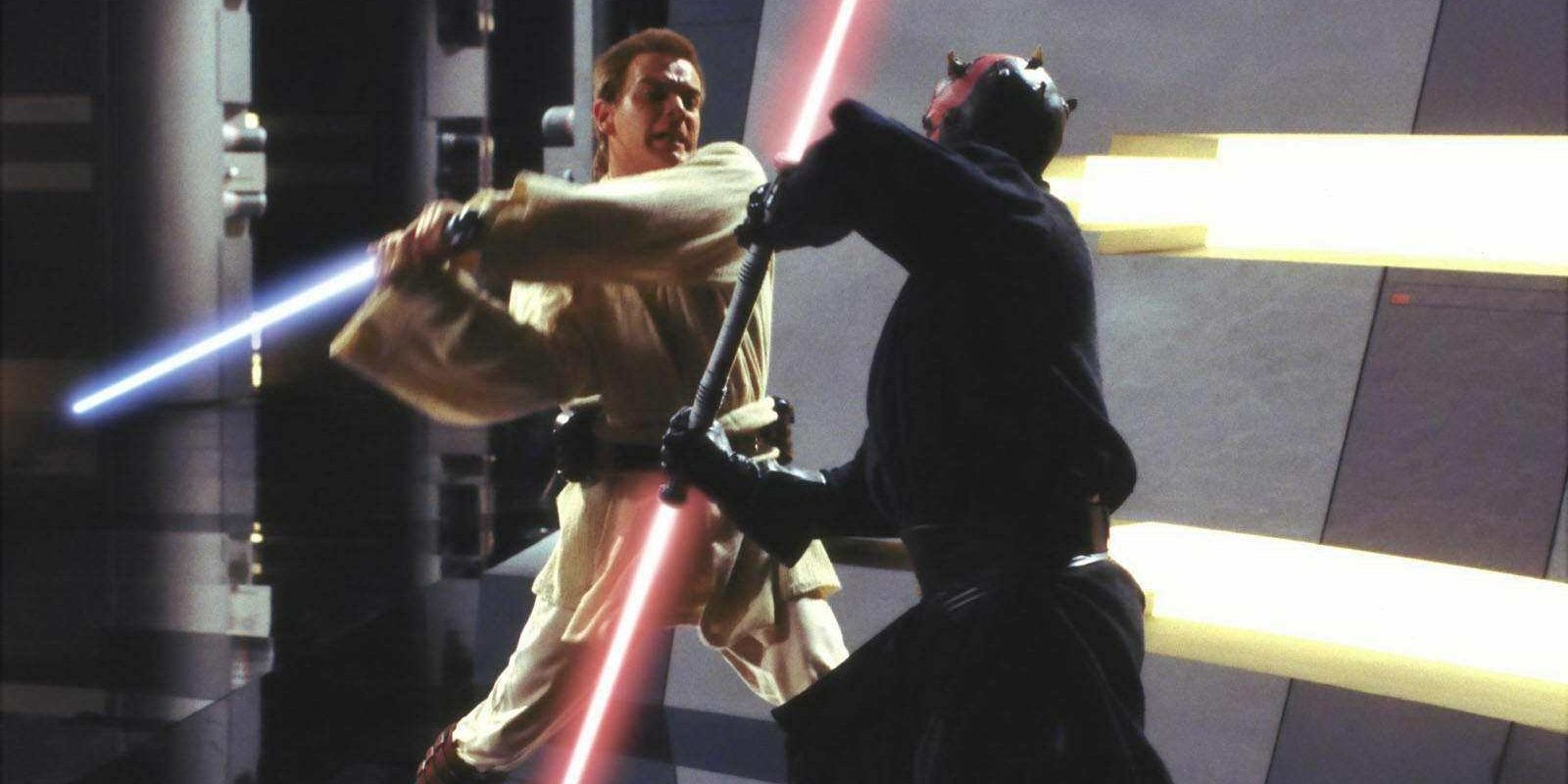 Obi Wan vs Darth Maul in The Phantom Menace