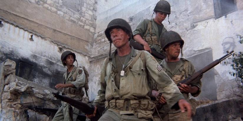 A group of American soldiers stand together in The Big Red One