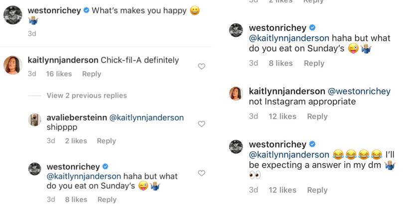 Love Island USA: Season 1's Weston Flirts With Kaitlynn On Instagram