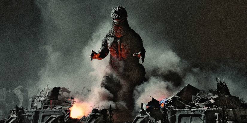 Godzilla coming out of the smoke in Godzilla Final Wars.