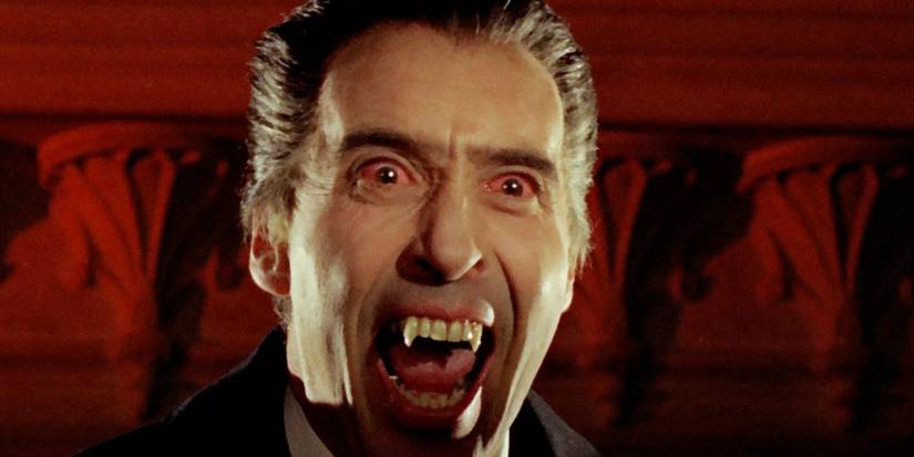 Christopher Lee hissing in Dracula Prince Of Darkness