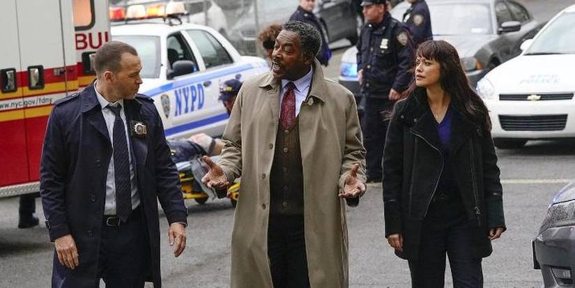 Danny and Baez with guest star Ernie Hudson in Blue Bloods