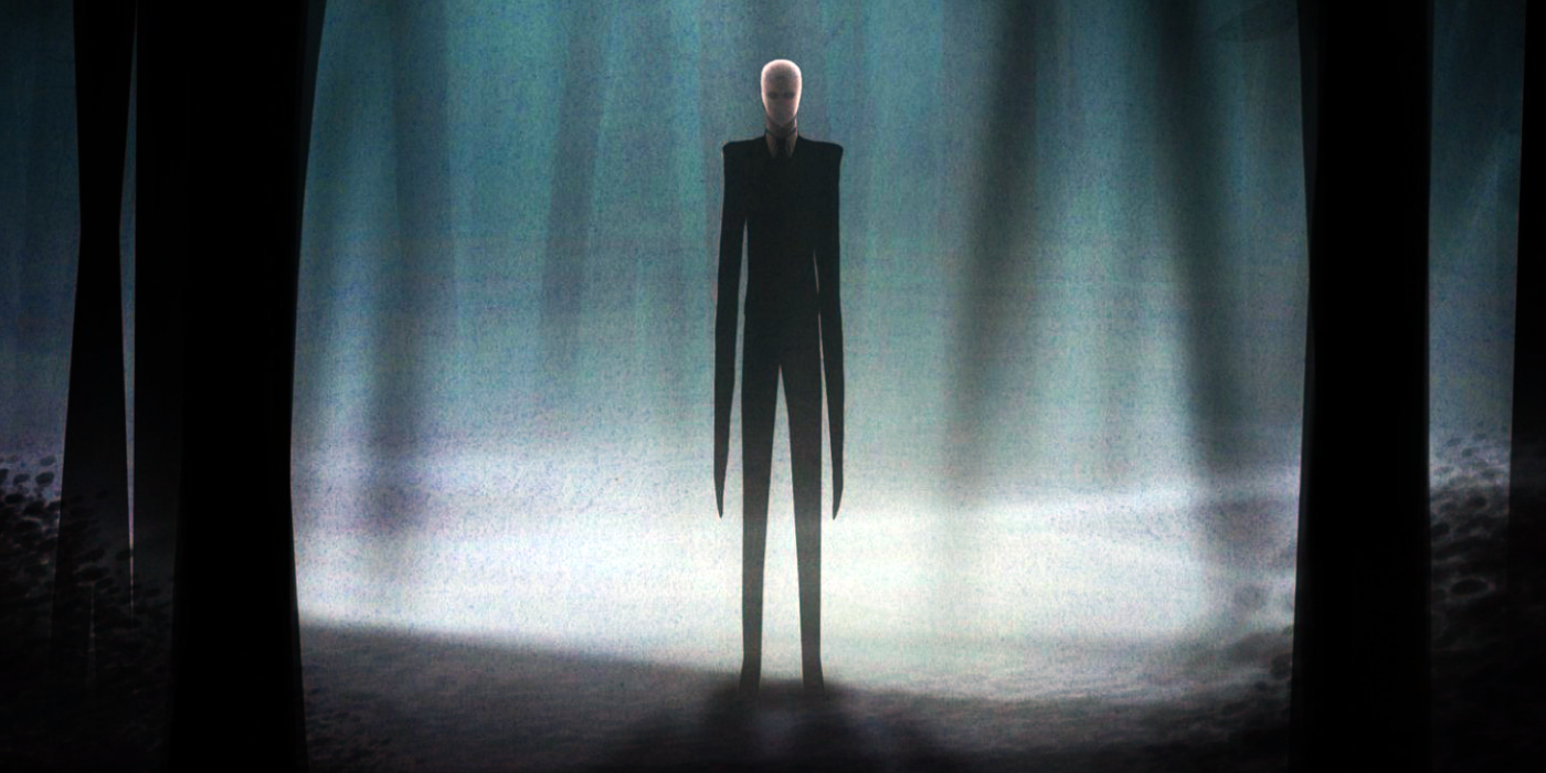 Slenderman is standing in the forest