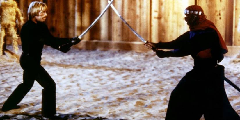 Chuck Norris' 15 Best Movies, Ranked 5 Two people swordfighting in The Octagon