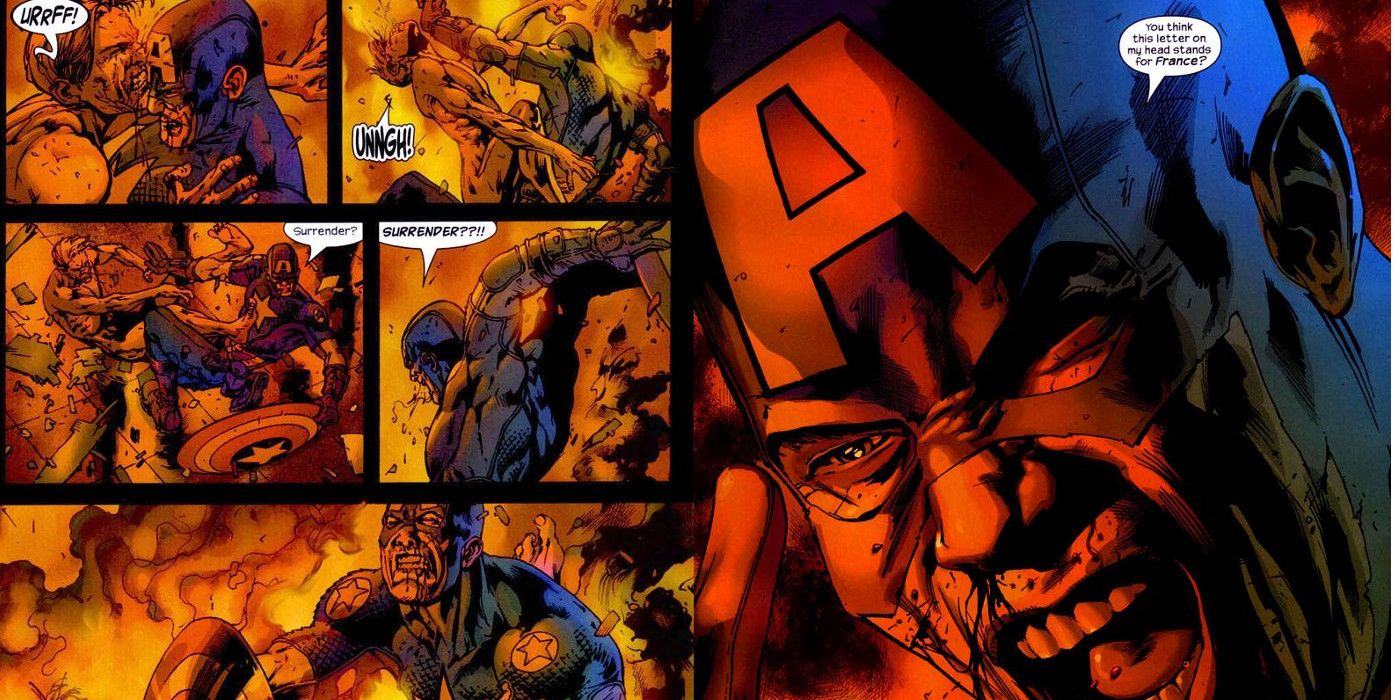 The Ultimates Captain American Letter On My Head Stands For France Line