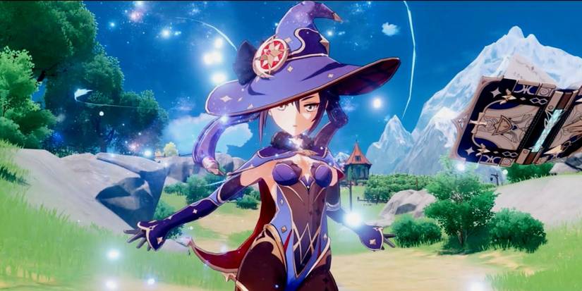 Mona using her abilities in Genshin Impact