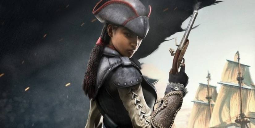 Every Assassin's Creed Setting So Far (Spin-Offs Included) 6 Assassin's Creed III: Liberation art showing Aveline with a flintlock pistol.