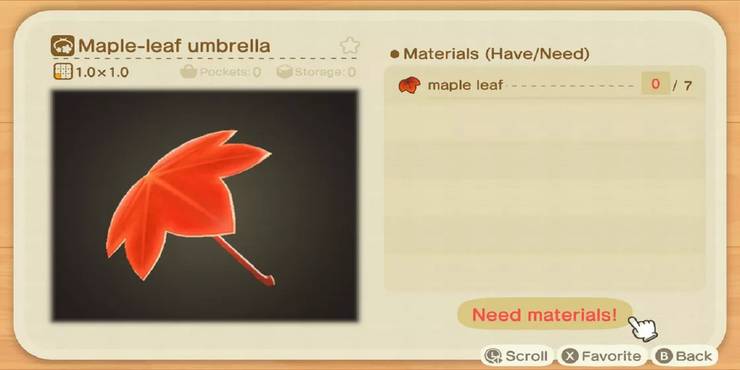 Animal Crossing New Horizons All Maple Leaf D I Y Recipes