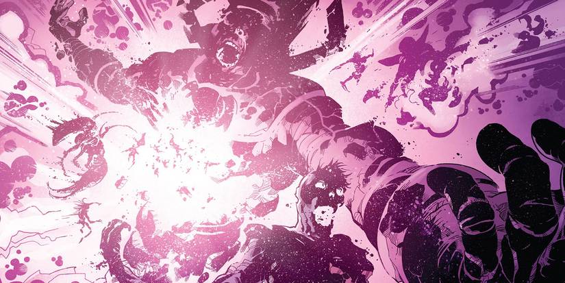 Comic book art: Gambit attacking Galactus in Marvel Zombies