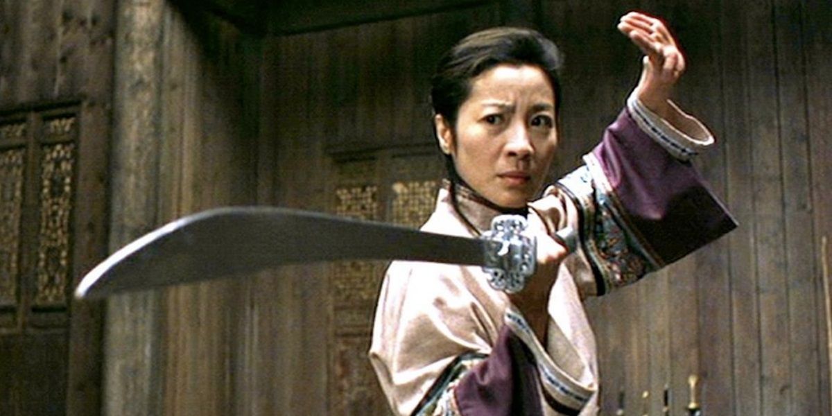 Michelle Yeoh wielding a sword in Crouching Tiger, Hidden Dragon