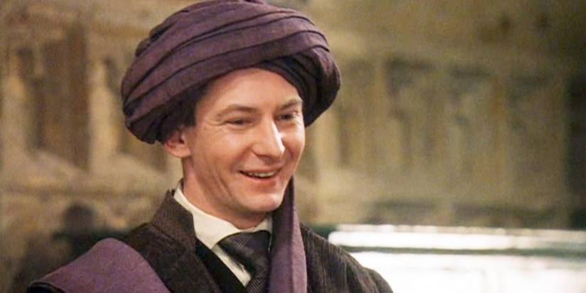 Quirinus Quirrell smiling in Harry Potter and the Sorcerer's Stone