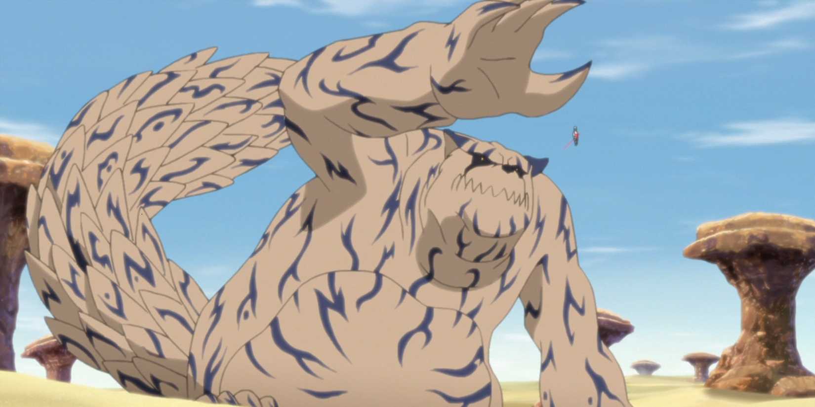 Shukaku in the desert in Naruto