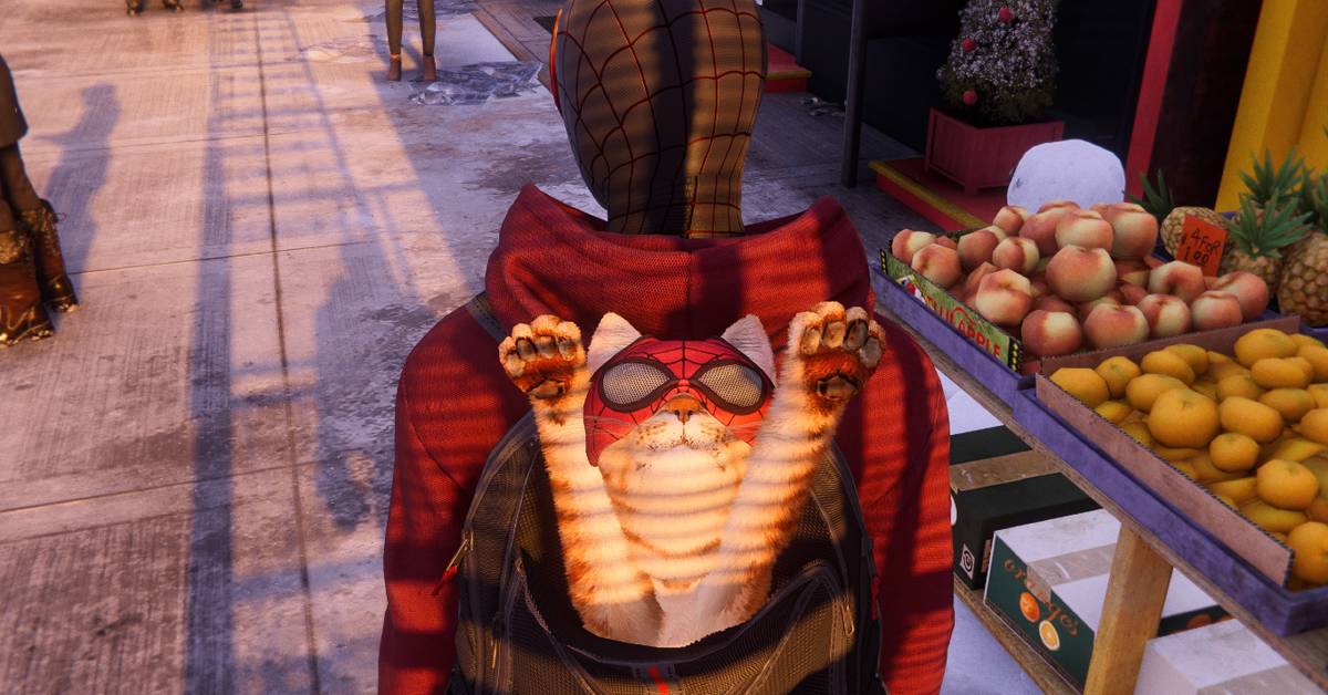 Maglietta Marvel Spider-Man: Miles Morales - Gatto Ragno (Spider-Cat), Collo A V, Ufficiale Gamerverse