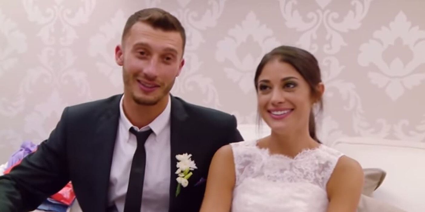 loren and alexei smiling on their wedding day on 90 day fiance