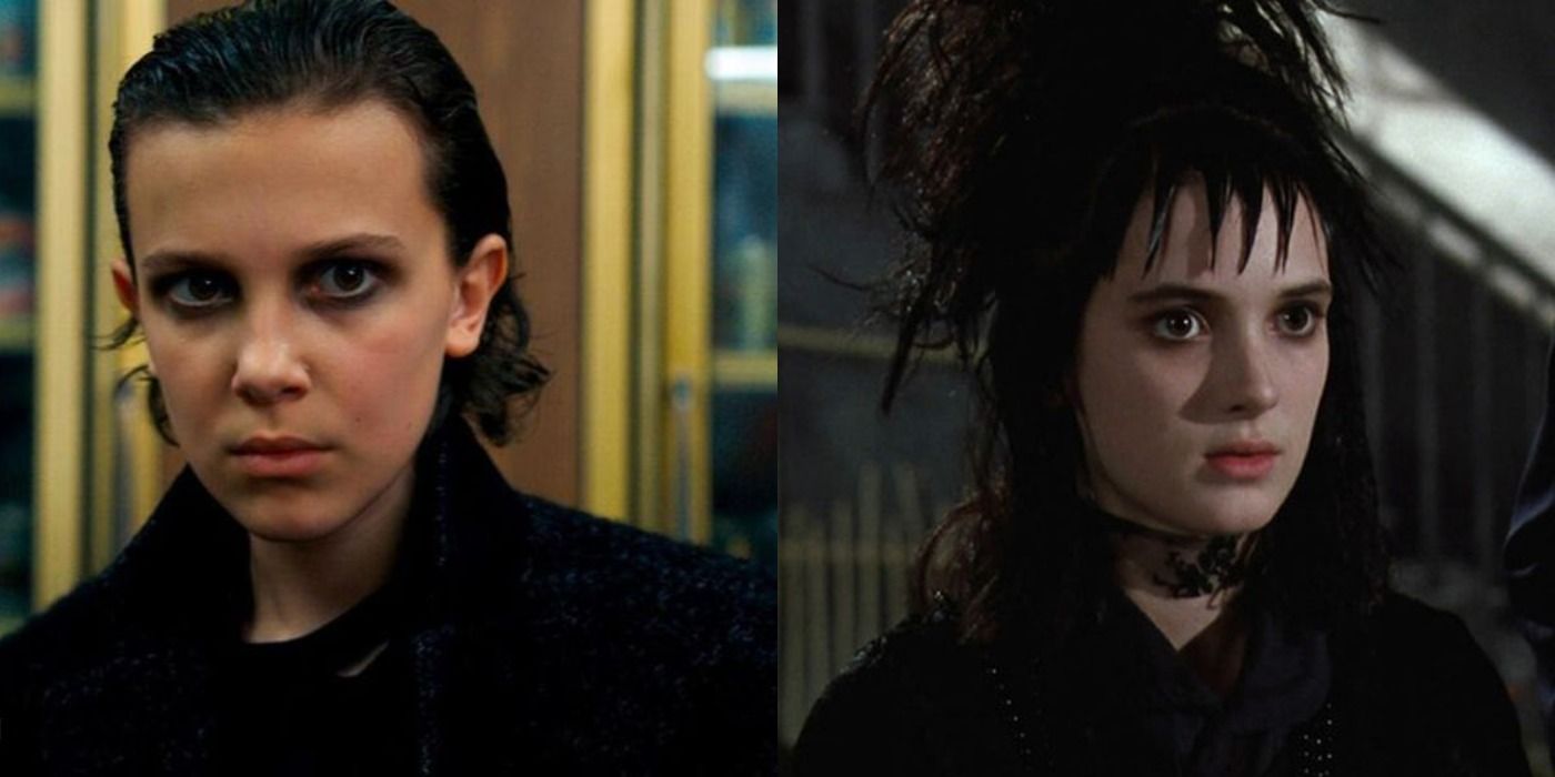millie bobby brown beetlejuice inspired dress Jenna Ortega Millie Bobby Brown ("Jenna Ortega vs Millie Bobby Brown" Bold Next-Gen Fashion Duel) Jenna Ortega Jenna Ortega pushes boundaries in an edgy, avant-garde black gown featuring dramatic fringe details