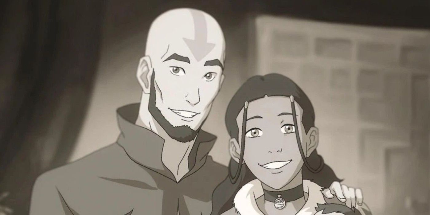 older Aang and Katara Avatar