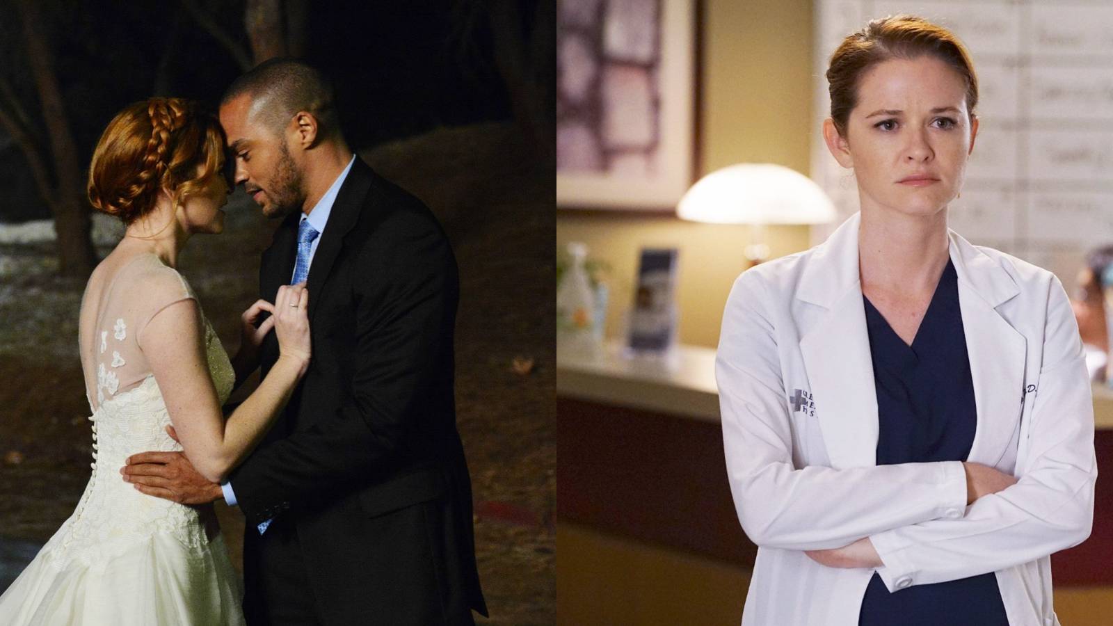 april greys anatomy wedding dress Grey's S10E12 - Kepner wearing a Peter Langner gown April and Jackson's Escape Scene
