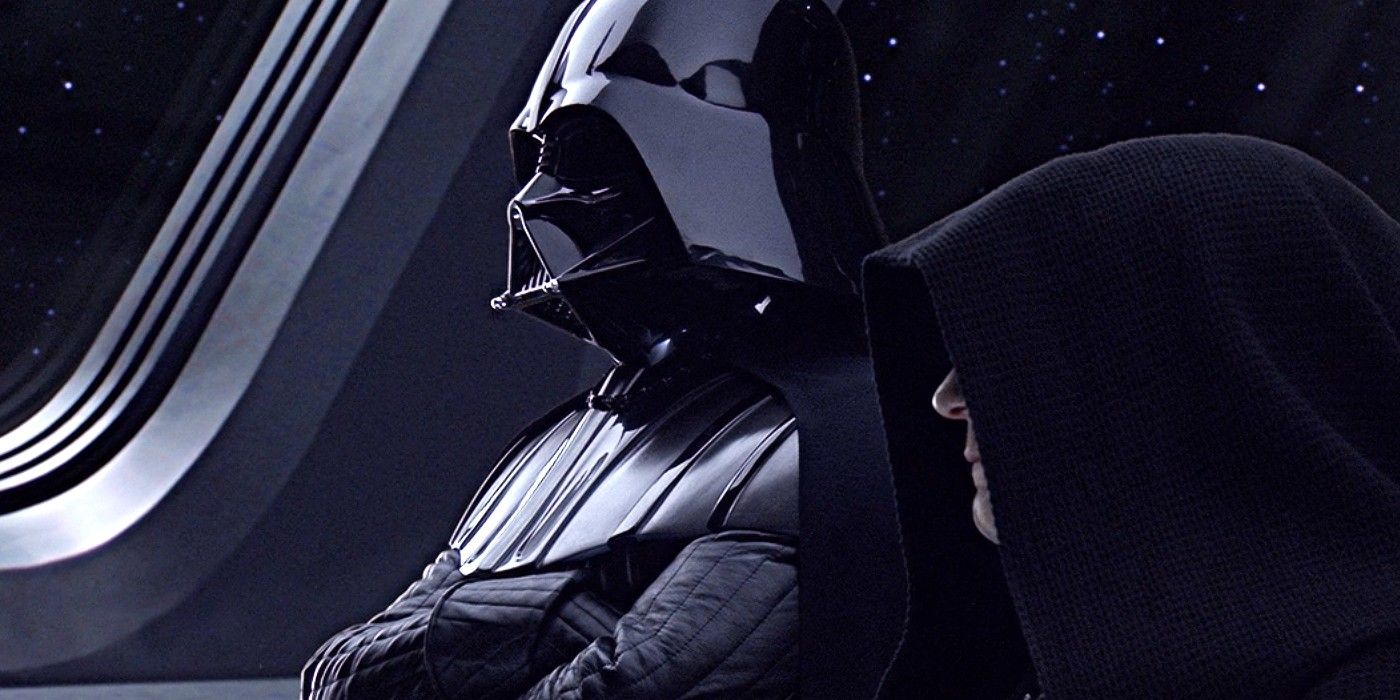 Darth Vader e Darth Sidious olhando para o espaço em Star Wars A Vingança dos Sith