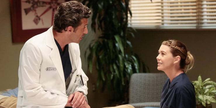 Meredith Greyová (Ellen Pompeo) a Derek Shepherd (Patrick Dempsey) v seriálu Grey's Anatomy.'s Anatomy."