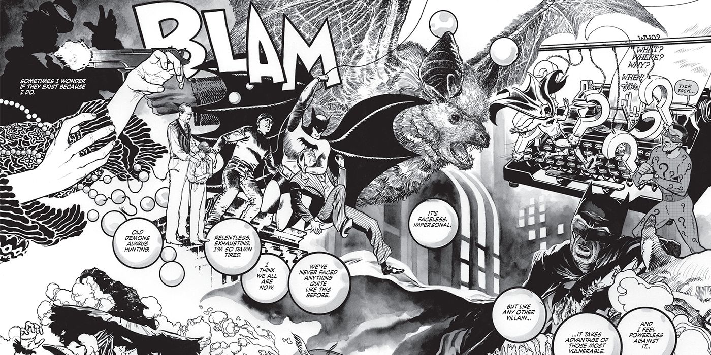 Batmans Best Creators Deliver Bizarre Great Takes in Black and White