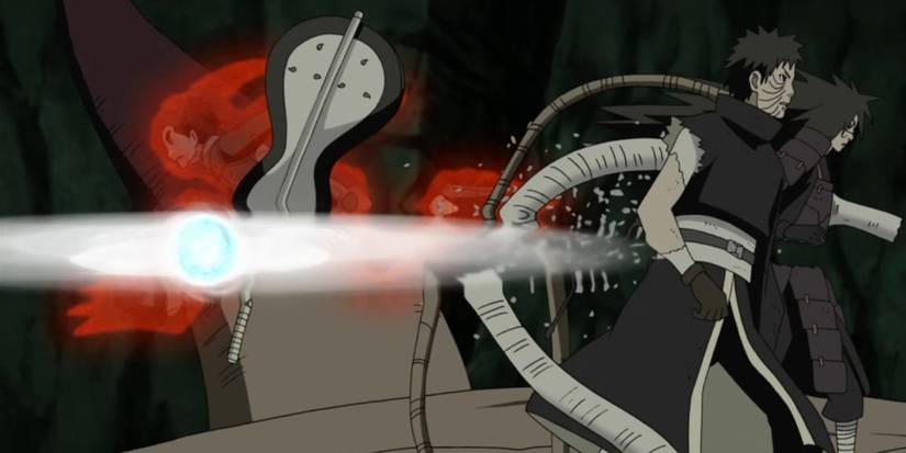 Rock Lee severing Madara's link with the Ten Tails in Naruto Shippuden