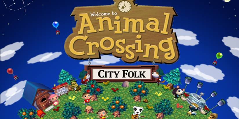 Title menu for the Wii game Animal Crossing City Folk