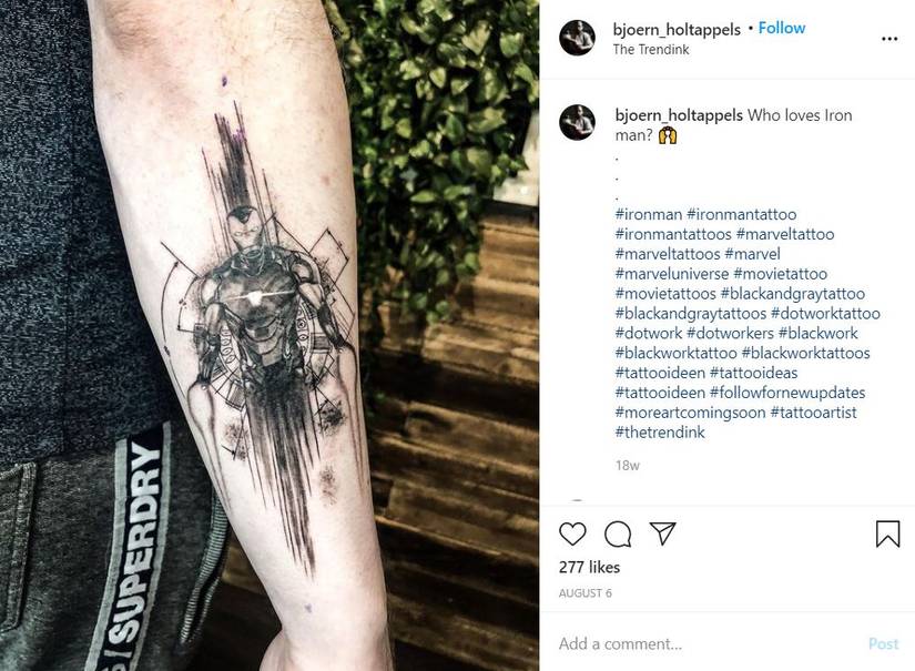 Iron Man Tattoo by The Trend Ink on Instagram