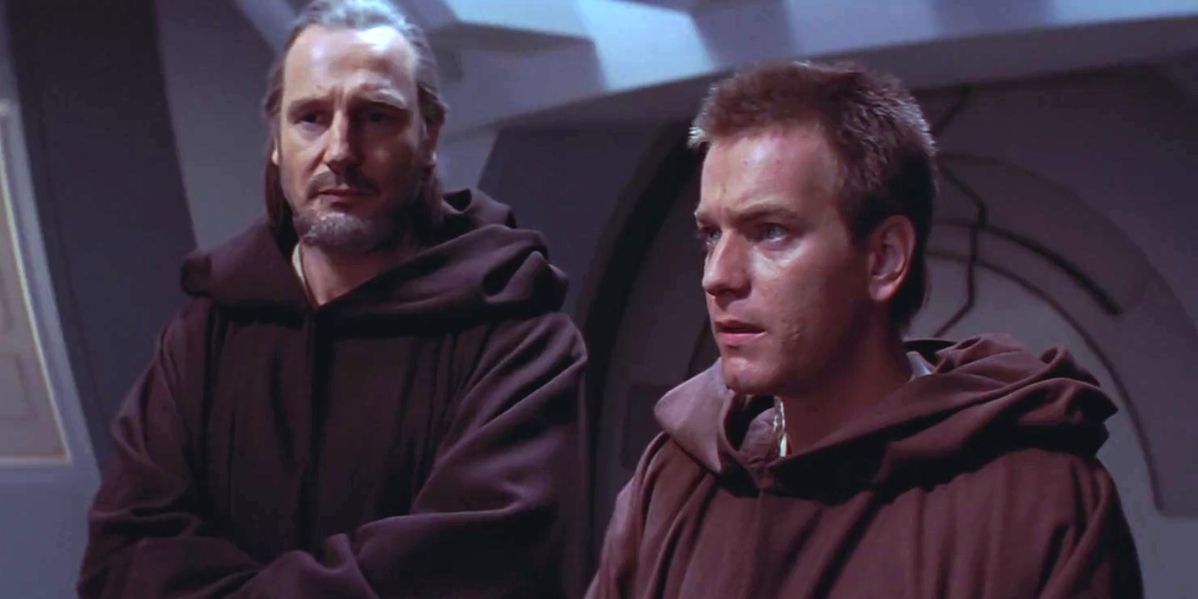 qui gon jinn obi wan kenobi star wars the phantom menace episode one 1