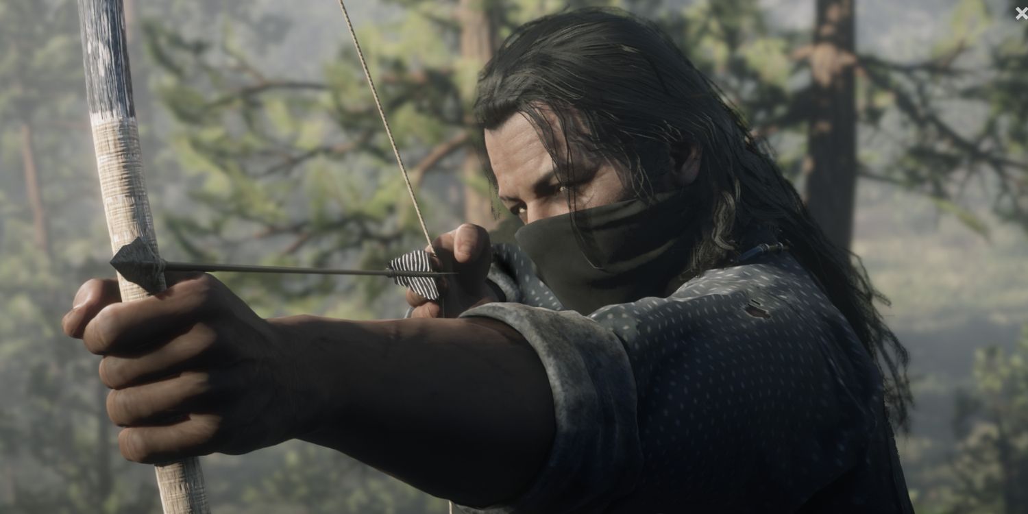 Charles Smith with a bow Red Dead Redemption 2
