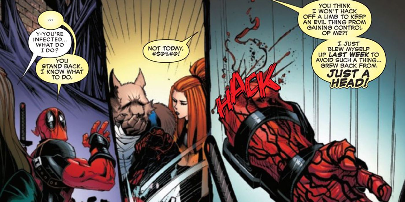 Deadpool Cuts his Arm off
