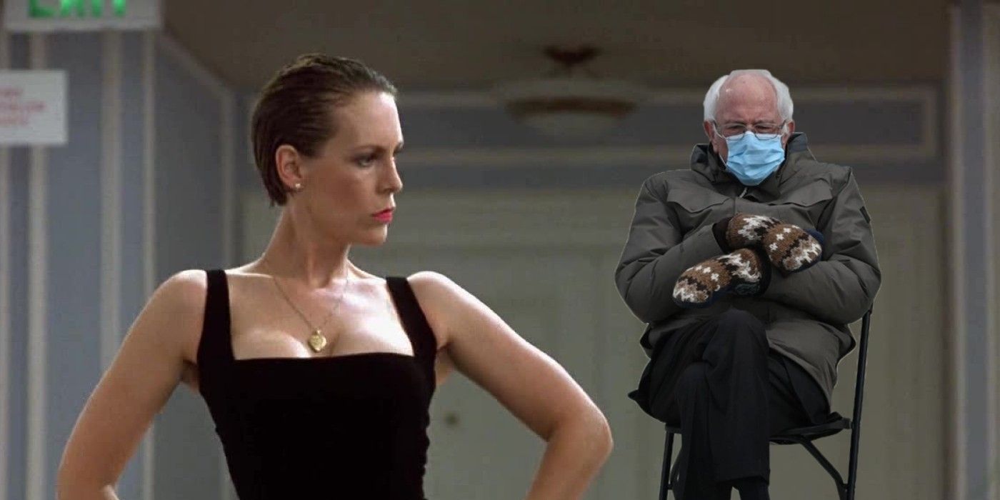 Jamie Lee Curtis Endorses The True Lies Bernie Sanders Meme, image size:1400x700