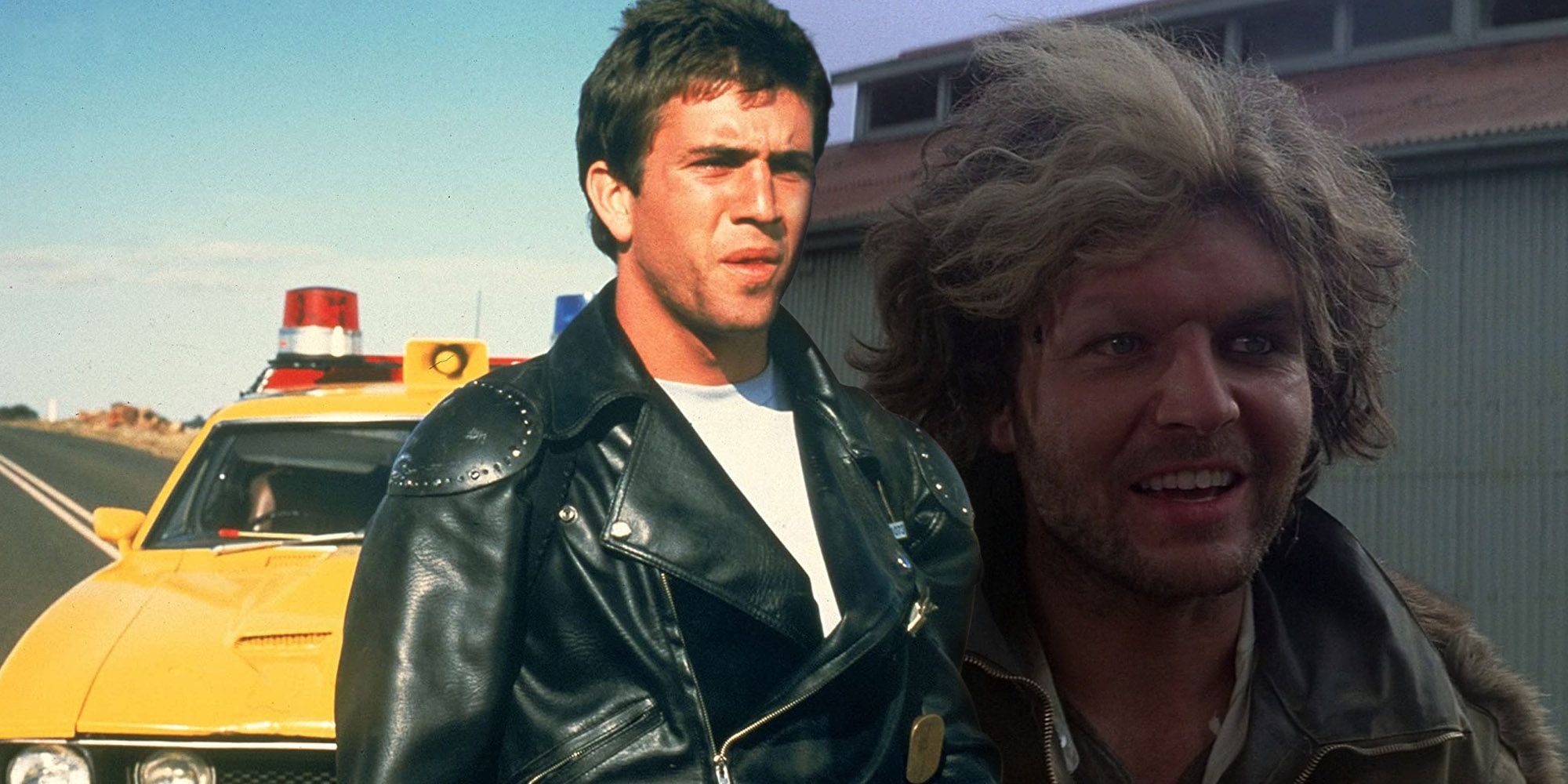 Mel Gibson's Mad Max beside Hugh Keays-Byrne's Toecutter