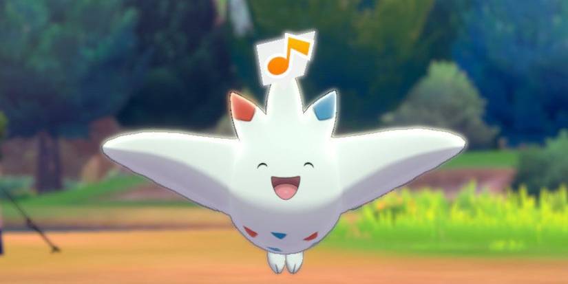 A Togekiss at camp in Pokemon Sword &amp; Shield.