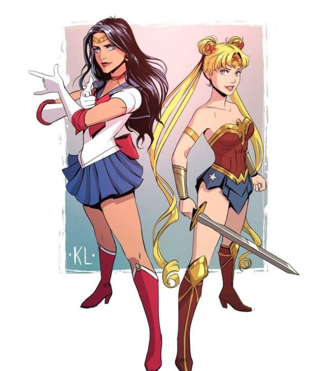 Wonder Woman & Sailor Moon Trade Costumes in Fan Art